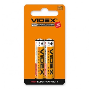 Батарейка солевая Videx R03P/AAA 2 шт. SMALL BLIST