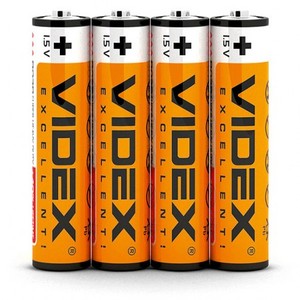 Батарейка солевая Videx R03P/AAA 4 шт. SHRINK