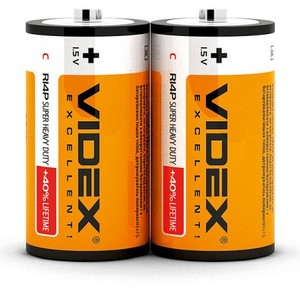 Батарейка солевая Videx R14P/C 2 шт. SHRINK
