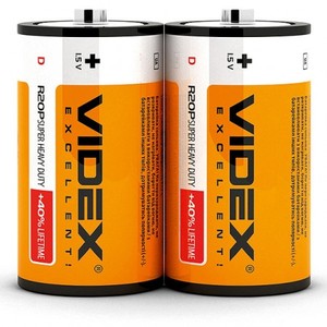 Батарейка солевая Videx R2OP/D 2 шт. SHRINK