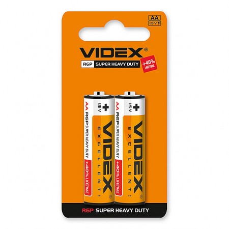 Батарейка солевая Videx R6P/AA 1.5V 2 шт.
