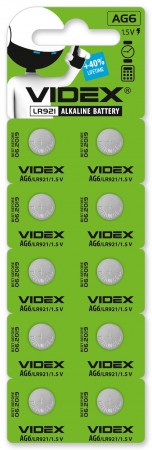 Батарейка Videx AG6/LR921 10шт.