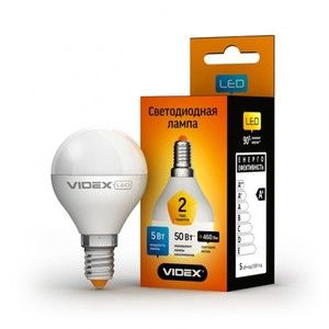 Светодиодная лампа (LED) Videx G45e 5W E14 3000K 220V