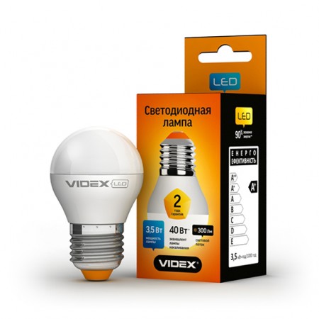 Светодиодная лампа (LED) Videx G45e 3.5W E27 3000K 220V