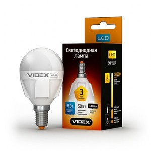 Светодиодная лампа (LED) Videx G45 5W E14 4100K 220V