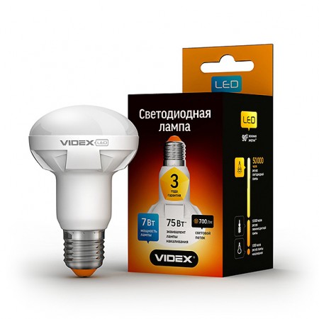 Светодиодная лампа (LED) Videx R63 7W E27 4100K 220V